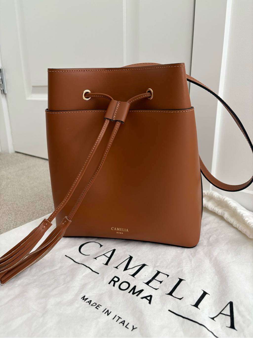 Camelia Roma Smooth Leather Bucket Bag